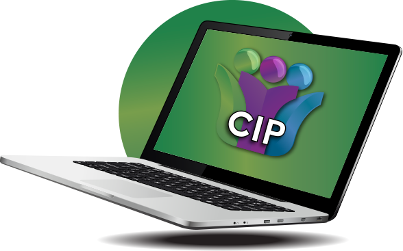 Laptop with CIP on screen